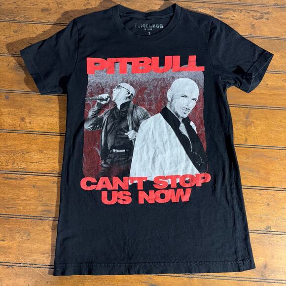 Pitbull Can’t stop us now tour tshirt black and red‎ - Picture 1 of 4